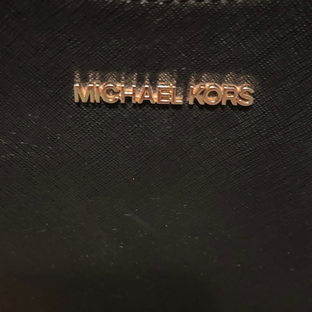 Michael Kors Black Leather Shoulder Bag with Gold Accents - Picture 8 of 8